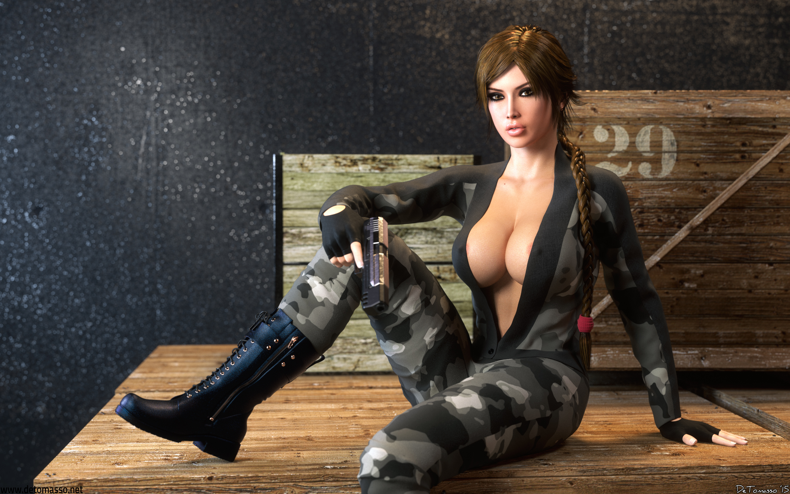 Lara Croft Cosplay Nude Hot Girl Hd Wallpaper